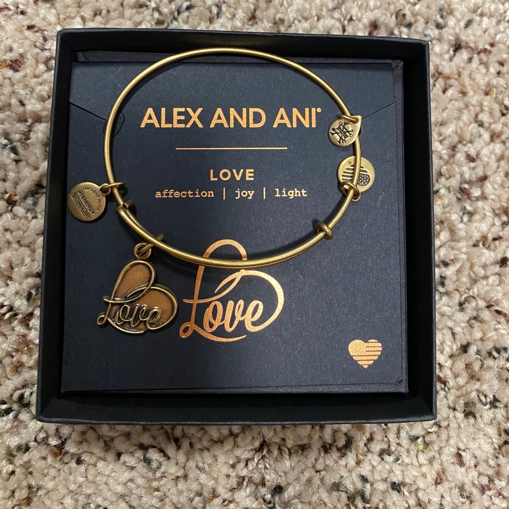 GOLD ALEX AND ANI LOVE BRACELET